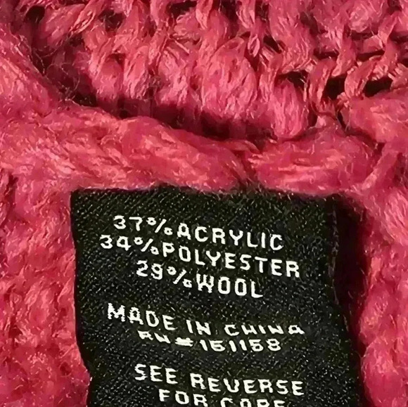 525 America Womens Crew Neck Hot Magenta Sweater Rolled Hem NWT Size XL - Picture 6 of 7